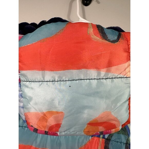 Claire Desjardins Jacket Womens XS Reversible Faux Fur Wearable Art Watercolor - Picture 5 of 15